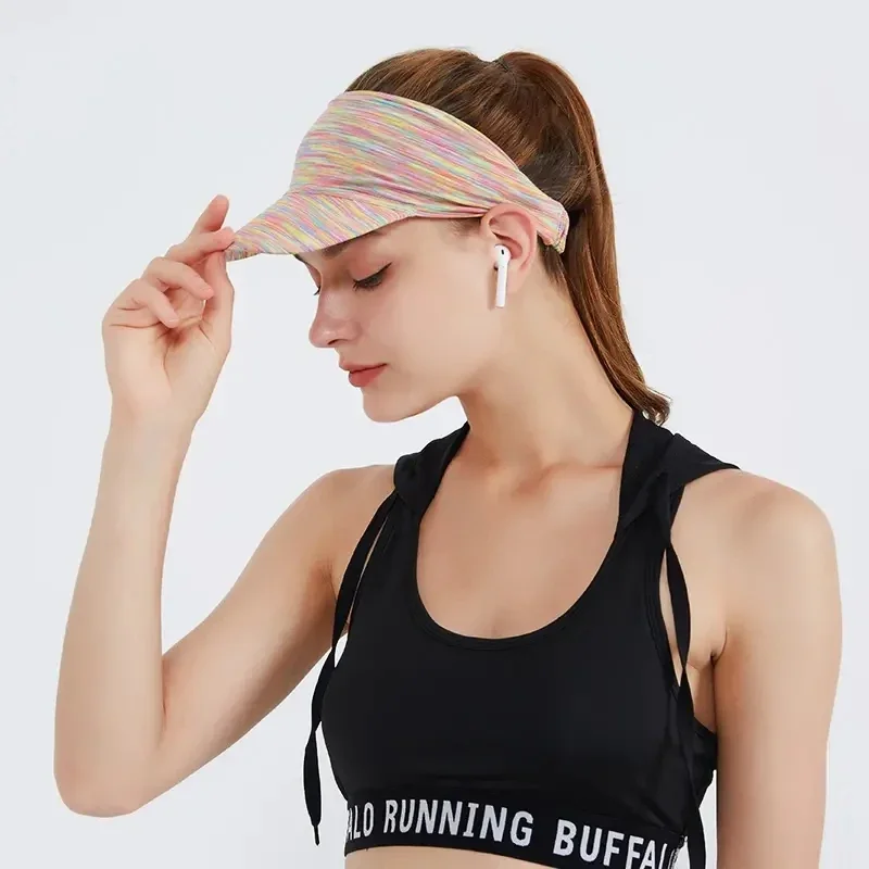 Sun Visor Hat Women Headband Caps Summer Sport Sun Protection Empty Top Ponytail Hat Men Running Tennis Baseball Cap Women Hats