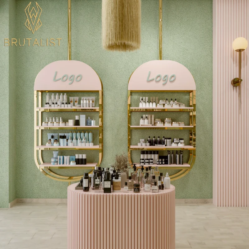 Custom.Retail مستحضرات التجميل عرض موقف العطور عرض الرف رف خشبي متجر مستلزمات التجميل الأثاث
