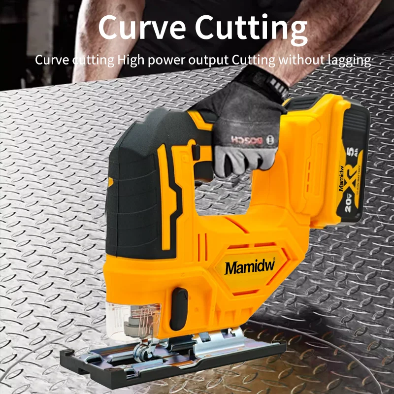 Mamidw Akku-Stichsäge für Dewalt 20V Batterie, 3000 U/min, einstellbare Hublänge, 0-45 Grad Schrägschnitt, Lithium-Elektro-Kurvensäge für Holzbearbeitung.