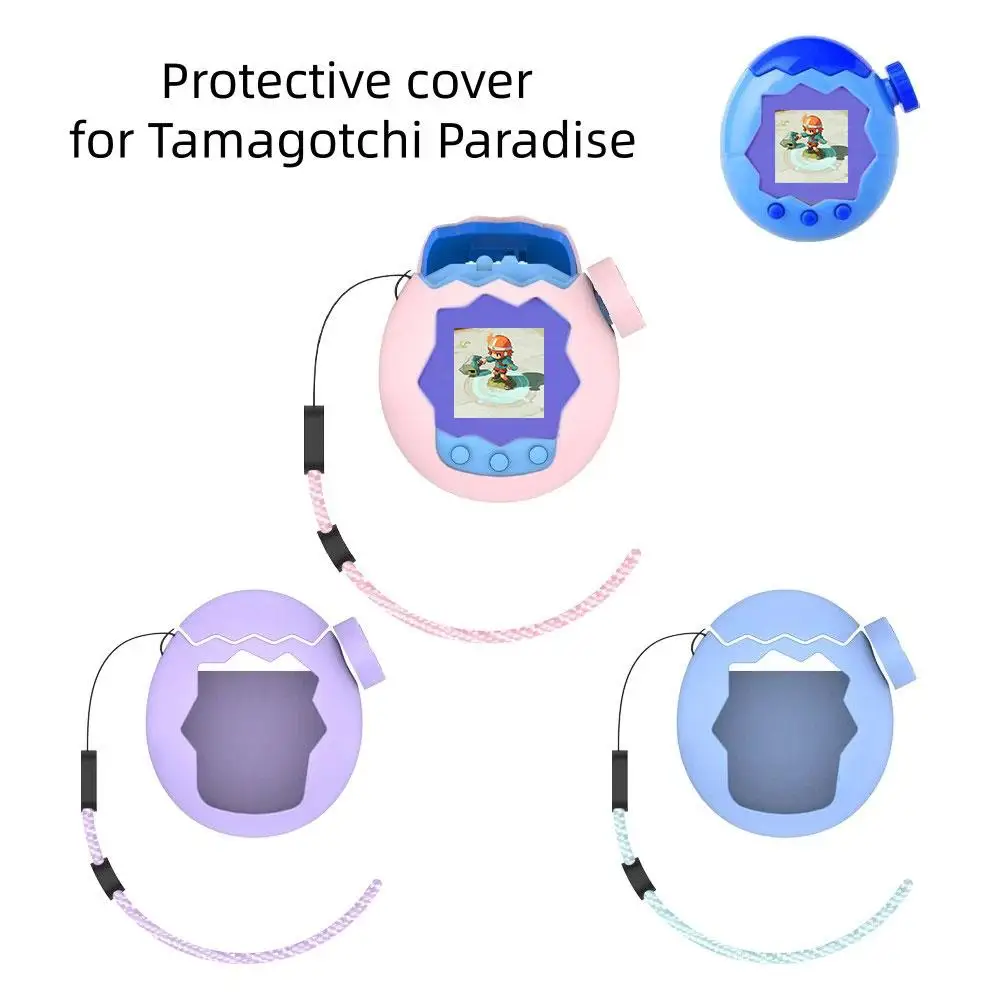 Capa de silicone anti-perda à prova de choque para tamagotchi paraíso capa completa tpu escudo protetor com alça de pulso para animal de estimação eletrônico