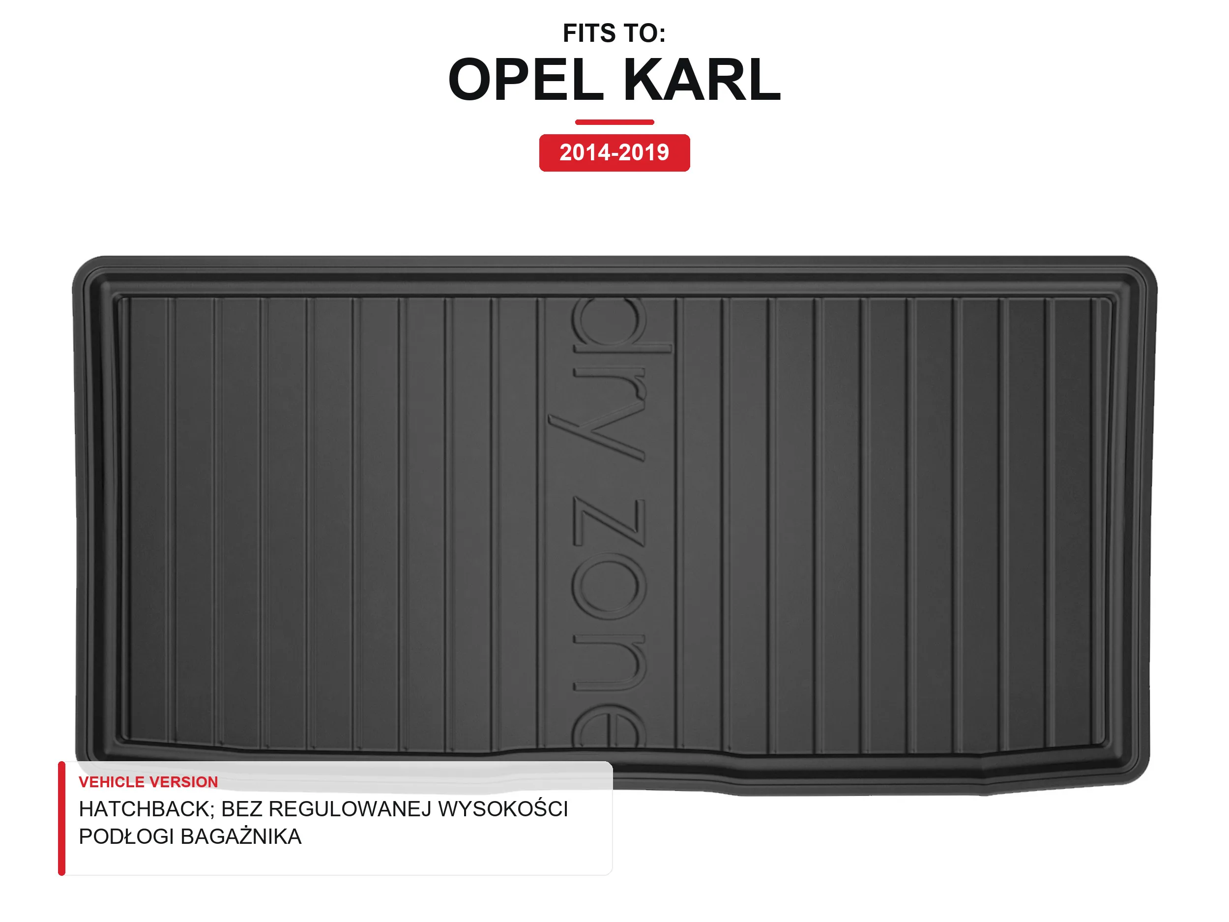 Kofferbakmat Tpe Dryzone Voor: Opel Karl 2014-2019 Hatchback