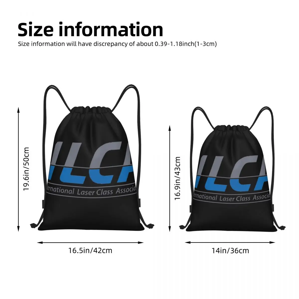 ILCA- International Laser Sailing Association-logo Portable Drawstring Bags Backpack Storage Bags Outdoor Sports Traveling