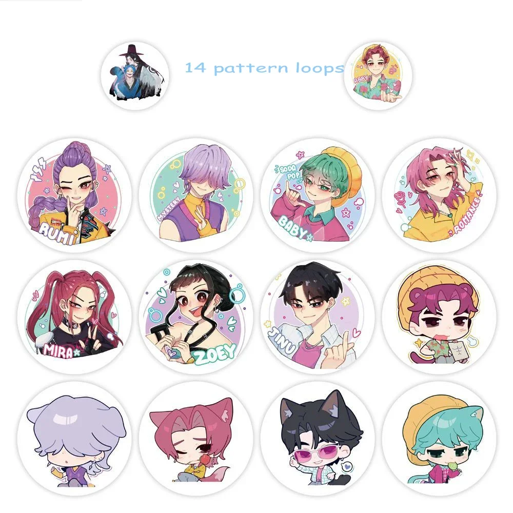 500Pcs/Roll Anime KPop Demon Hunters Stickers Demon Hunters Tiger DIY Scrapbooking Phone Luggage Skateboard Waterproof