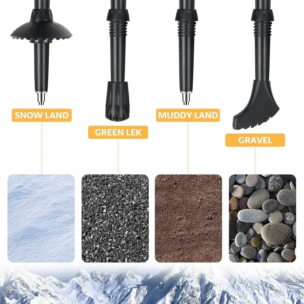 Trekking Poles 2PCS Ultralight Foldable Telescopic Nordic Walking Hiking Sticks Collapsible Outdoor Camping Trail Running Canes 2