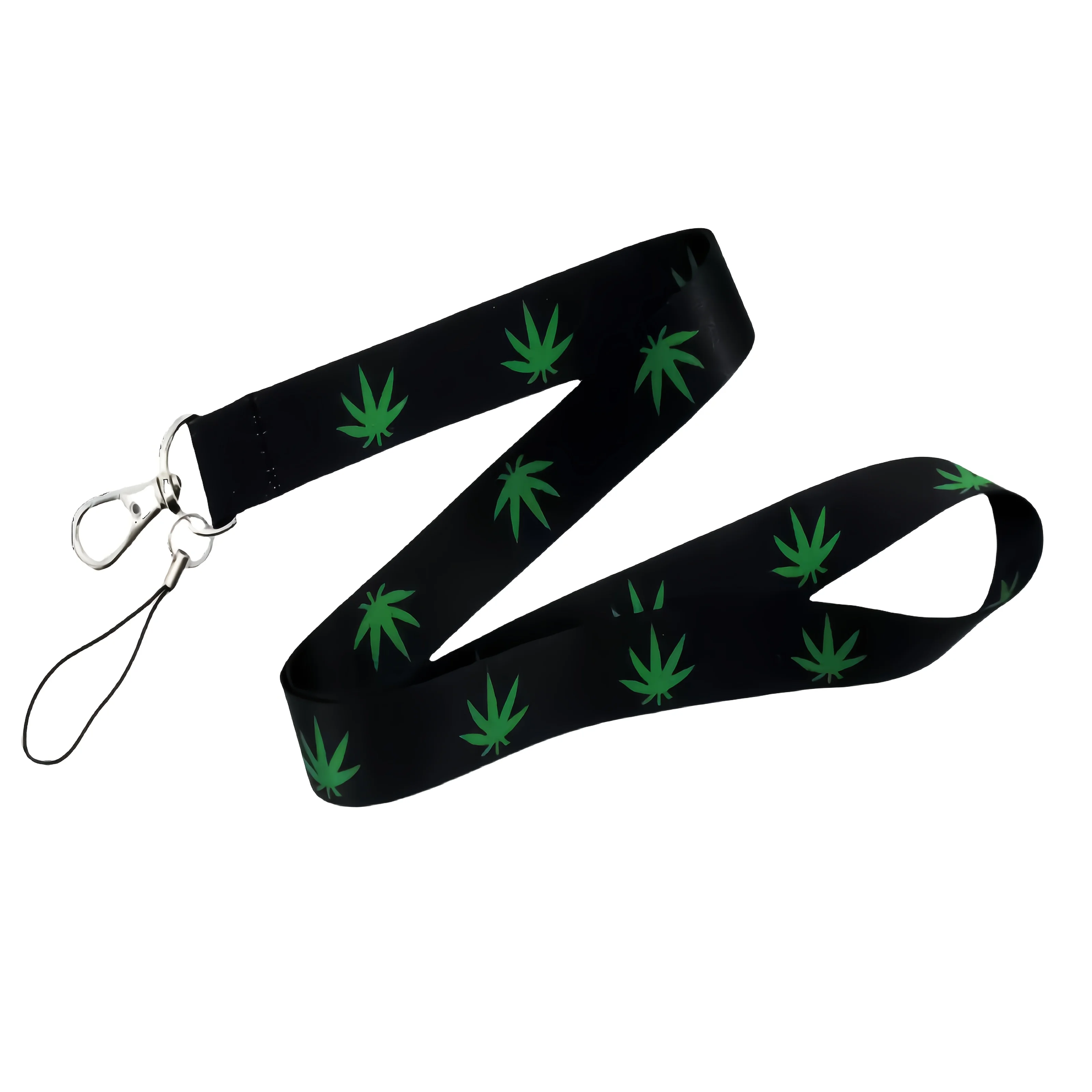 Tropical Maple Leaf Lanyard and Wristband Set, Polyester Fiber Bad Lanyard, Keychain Lanyard, ID and Key Mobile Phone Lanyard