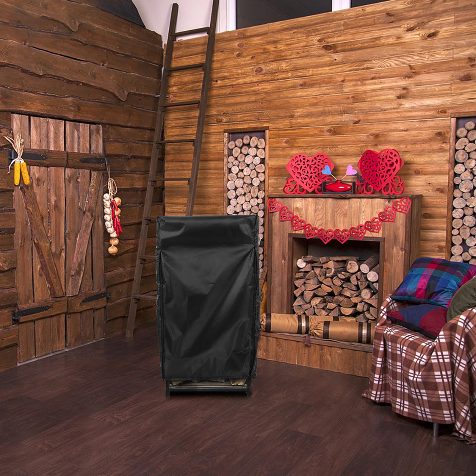 Outdoor Wood Rack Cover Heavy Duty Waterproof Oxford Cloth Firewood Storage Protector Rain Snow Resistant Wood Rack Cover