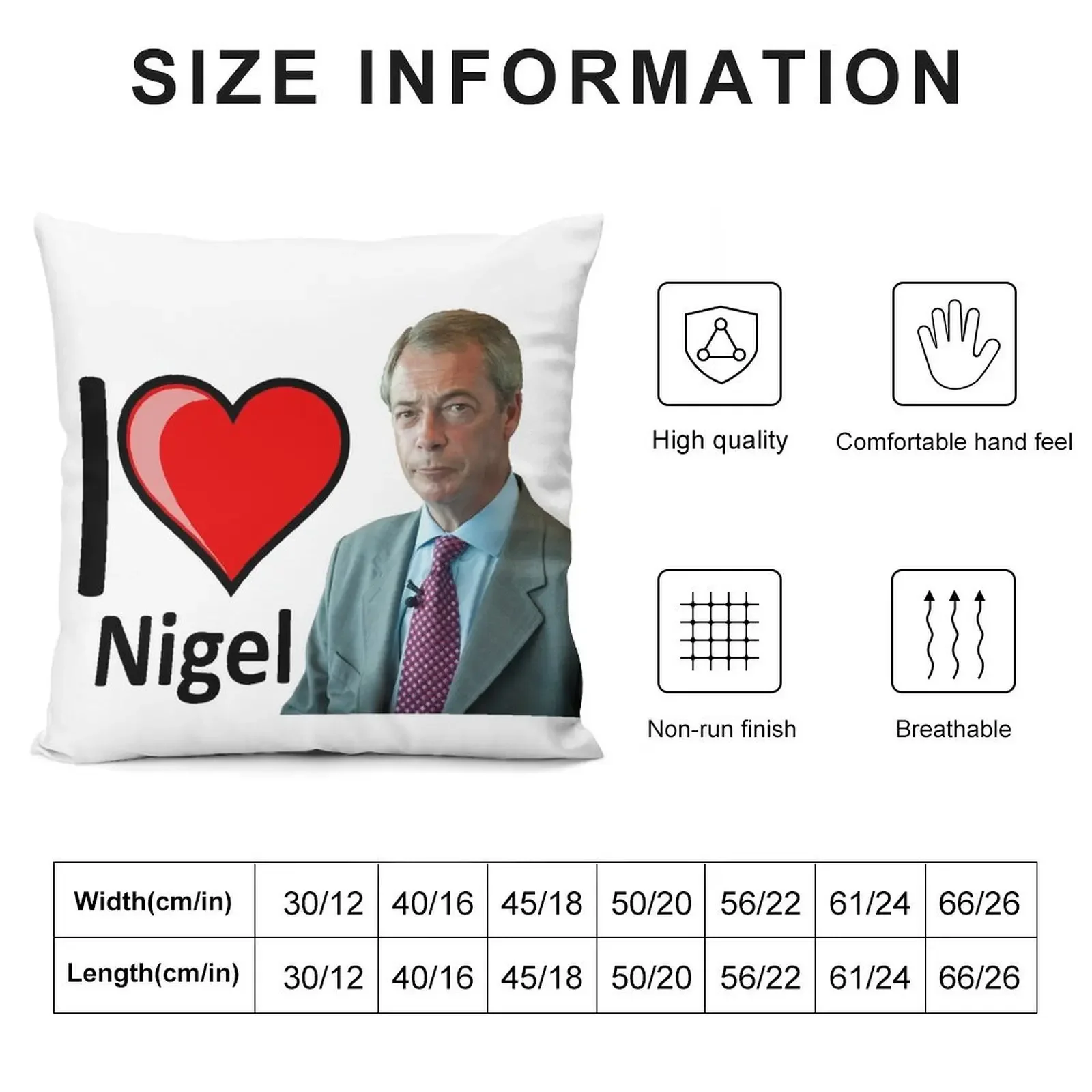 Fantastic I Love Nigel Farage Design Throw Pillow Cushion Cover Set Plaid Sofa Pillow Cases Decorative pillow