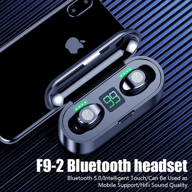 #Tws F9 Wireless Esports Earphones, 5.1 Bluetooth Sports Music Earphone, Suitable For Xiaomi, Samsung, Huawei, Iphone, Oppo Tws