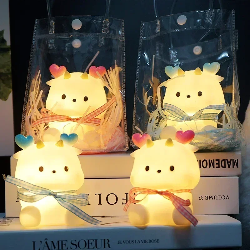 

1PC Blue LED Cartoon Dragon Night Lamp ，Bedroom Bedside Light For Kids Friend Holiday Gifts