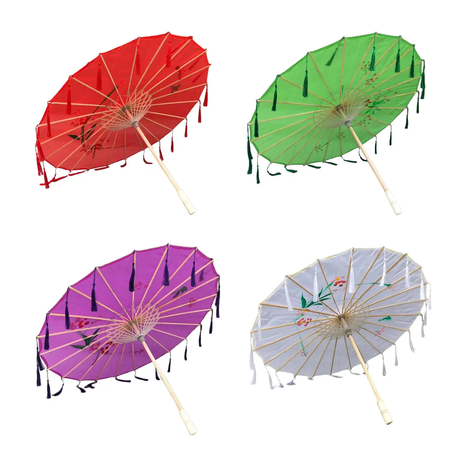 Retro Traditional Parasol Handmade Chinese Art Folding Beautiful Craft Oiled