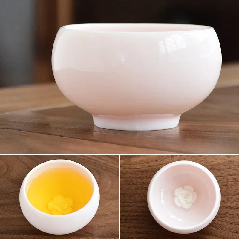 1pcs Creative Flower Ceramic Kung Fu Tea Cup Sake Cups Porcelain Afternoon Teacup Espresso Mups Chinese Style Pottery Coffee Mug