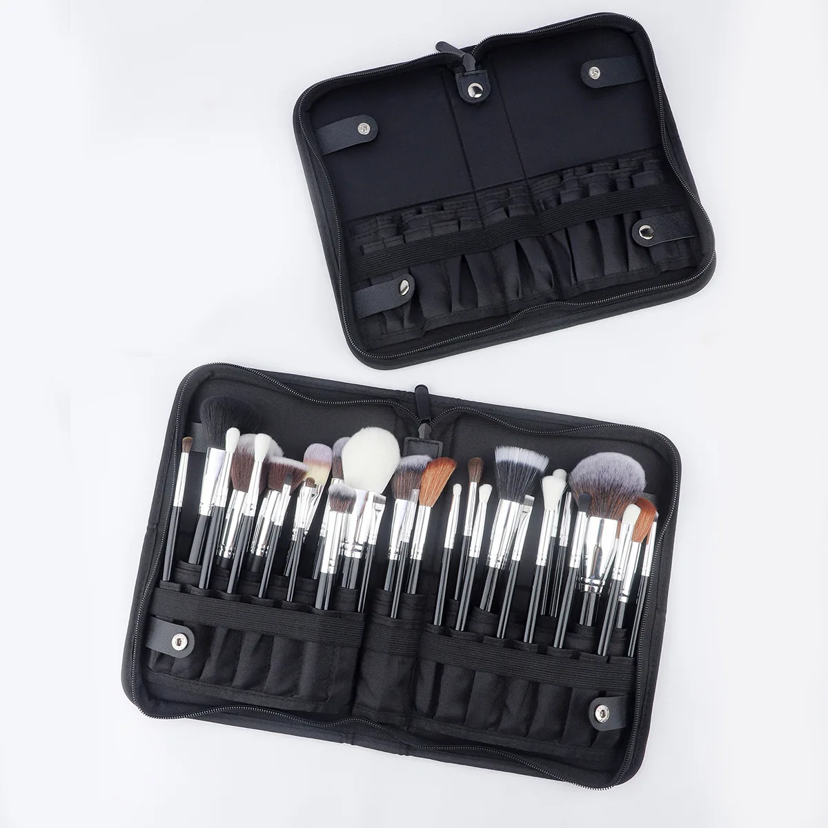 Sac de rangement pour pinceaux de maquillage, 29 trous, grande capacité, porte-brosse de maquillage Portable, sac à cosmétiques pliable en toile, sacs de rangement pour artistes