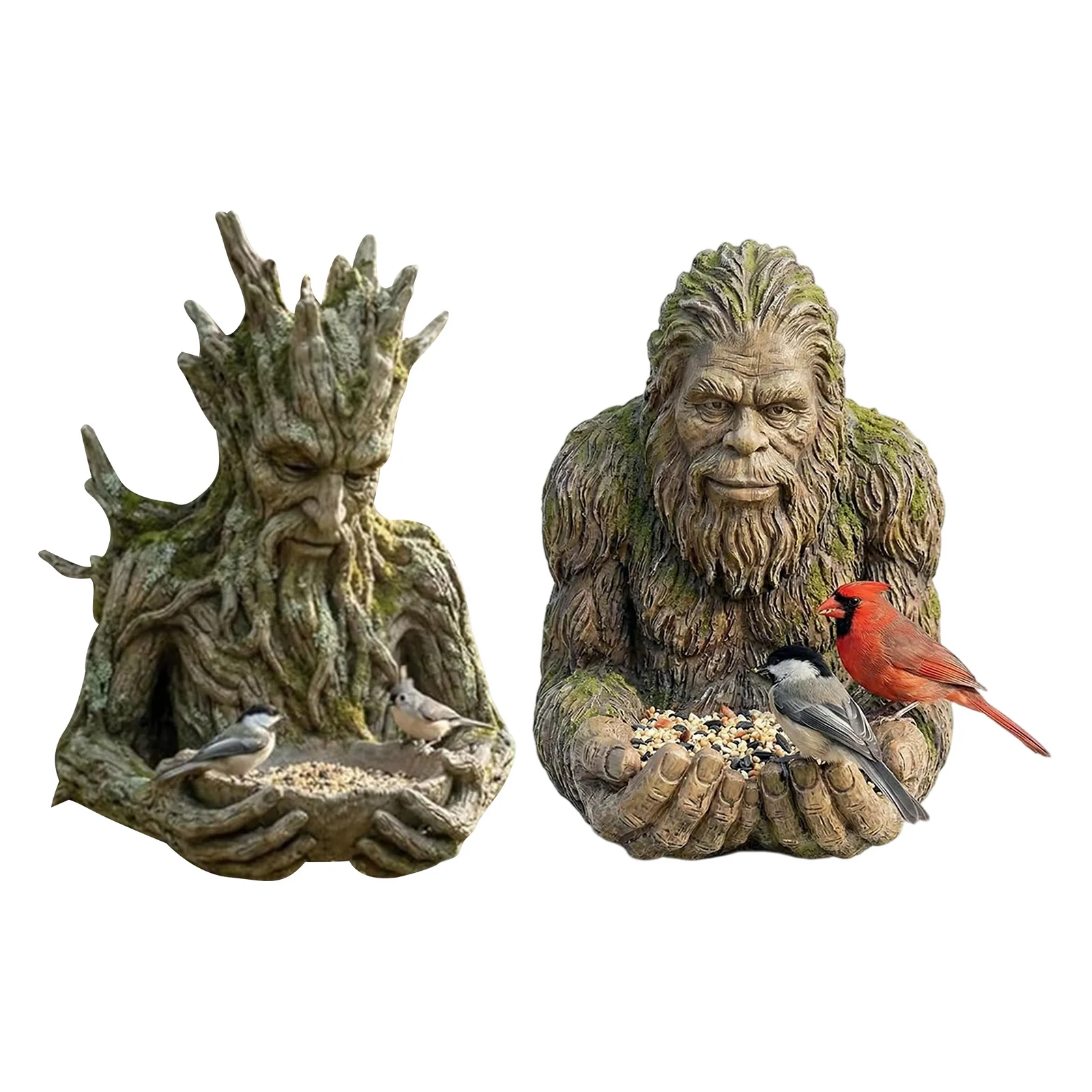 

Декоративные подставки для кормушек для птиц в виде лица дерева с отверстием для скрытого крепления, причудливое лицо старика для украшения деревьев, садовые скульптуры для двора и улицы