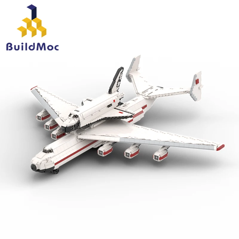 

BuildMOC Space AN-225 Aircraft Transport Passenger Plane Building Block Set 1:110 Buran Antonoved Carrierplane Brick Kids Toy