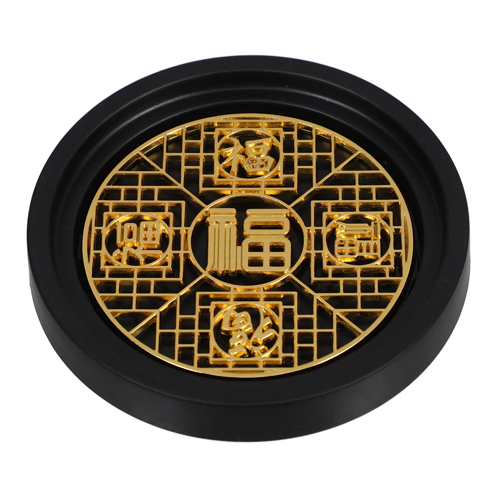 

Chinese Tea Set Desk Accessories Golden Stainless Steel Coasters Drinks Elegant Transparent Insulation Protective Anti Slip