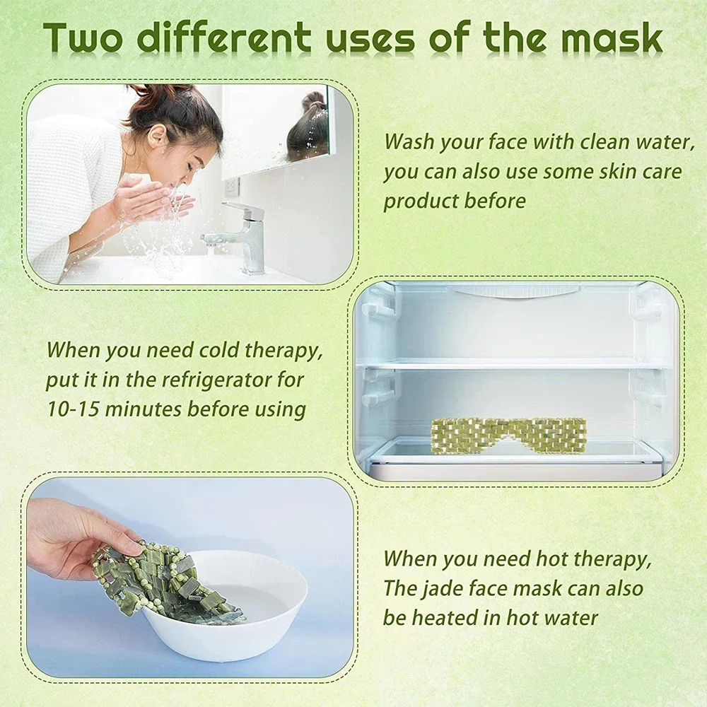 Natural Jade Eye Mask Cooling Jade Eye Mask Massager Eye Eye for Eye Relax Sleep Massager Mask Tools Mask Care Stone Face Sleep