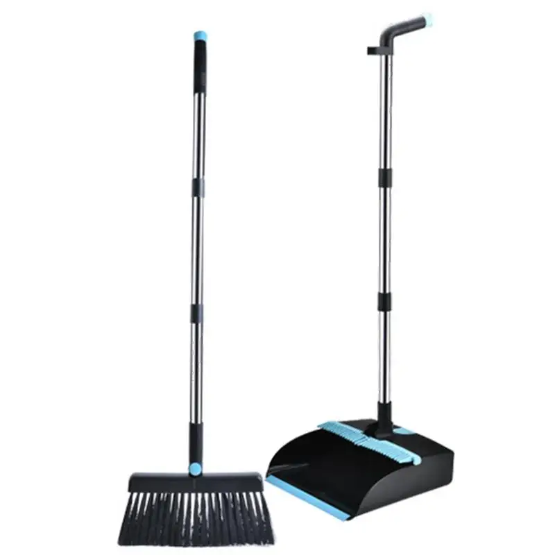 Broom And Dustpan Set Long Handle 180 Rotation Dense Bristles Soft EVA Foam For Household Splicing Broom Bathroom Wipe Mop Item