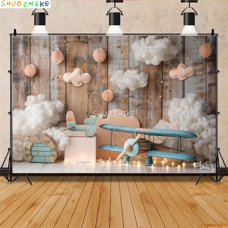 Blue Marine Nautical Retro Globe Sailing Photography Backdrops Props Baby Newborn Birthday Party Decoration Background HD-02