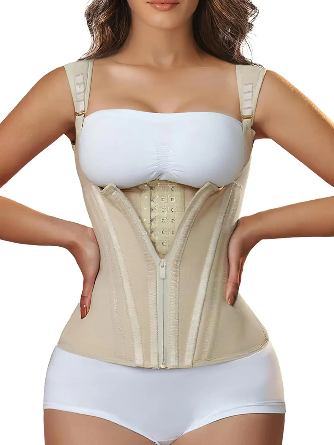 Waist Trainer for Women for Tummy Control Sports Workout Hourglass Vest Waist Cincher with Adjustable Shoulder Strap