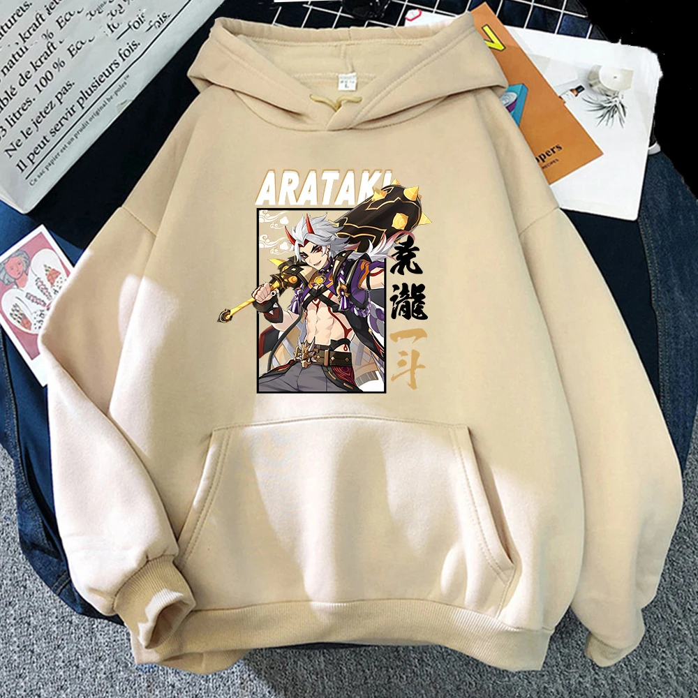 Genshin Impact Arataki Itto Printing Hoody Hot Game Graphic Hoodies Women Men Long Sleeve Sweatshirts Ulzzang Couple Sportswear