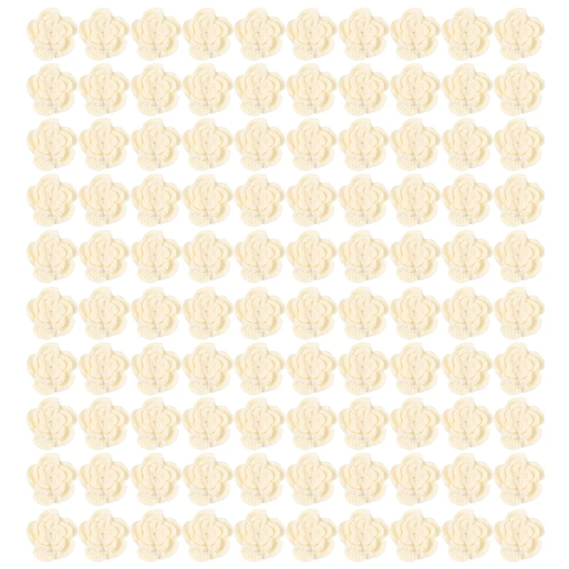100ชิ้นโครเชต์ดอกไม้A Pplique 35มิลลิเมตรเย็บดอกไม้แพทช์แฮนด์เมดดอกไม้แพทช์สำหรับเสื้อผ้าเสื้อยืดชุดกางเกงยีนส์กระเป๋า