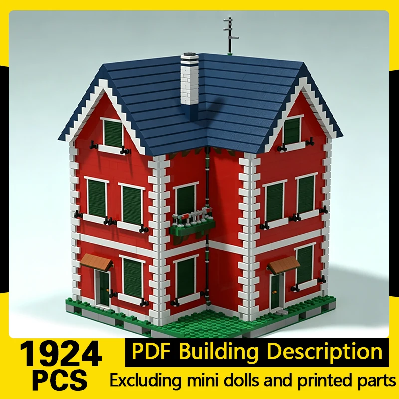 

City Street View Model MOC Building Bricks Italian Alpin Roadhouse Modular Technology Gifts Holiday Assemble Children Toys Suit
