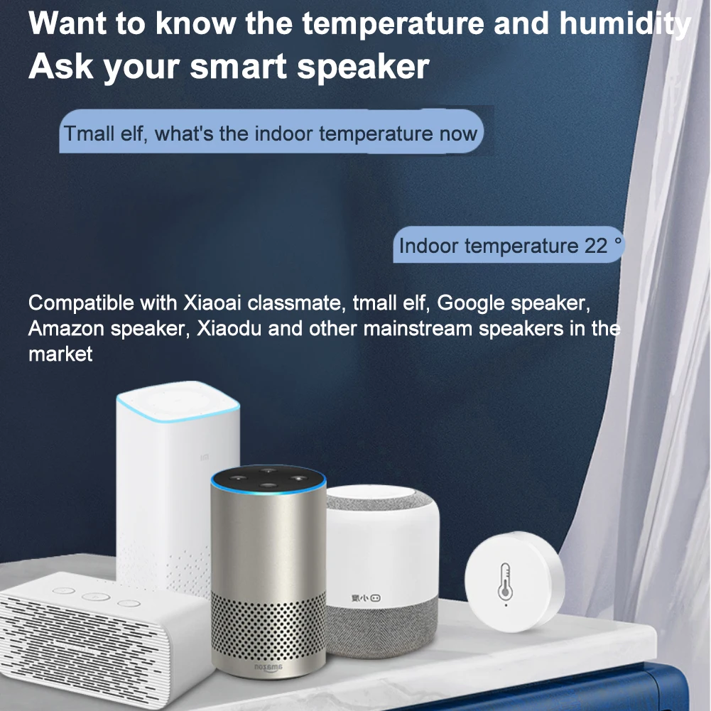 1~5PCS Tuya ZigBee Smart Temperature And Humidity Sensor Real Time Indoor Thermometer Work With Alexa Google Home Smart Life