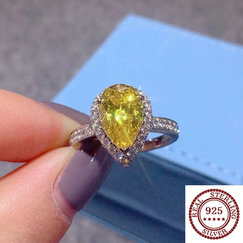 

2025 New Trend 925 Pure Silver Temperament, Grand and Fashionable, Versatile Women's Rings with Diamond Inlay, Jewelry