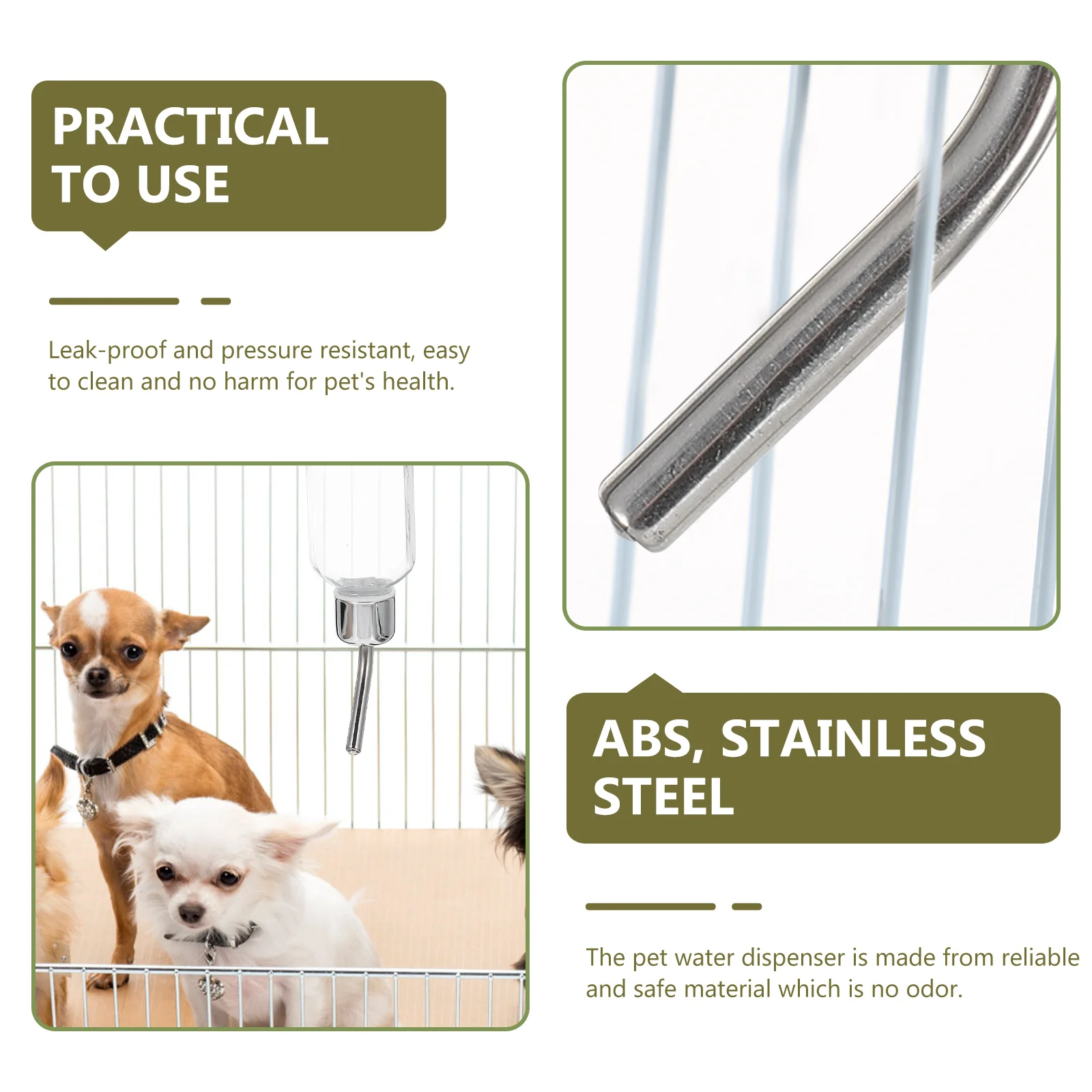 

Pet Hanging Water Feeder Automatic Dog Water Dispenser Leak Proof Pressure Resistant For Cat Rabbit Cage Use Pet Supplies