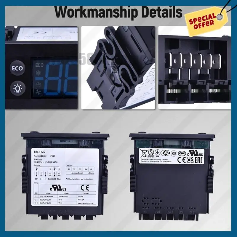 

ERC112D Temperature Controller Kit Electronic Refrigeration Controller 00C30-123D-03 080G3492