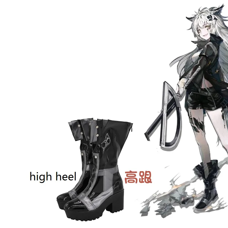 Bottes Lappland pour femmes, chaussures noires et grises, accessoires de Cosplay d'halloween, bottes Lappland