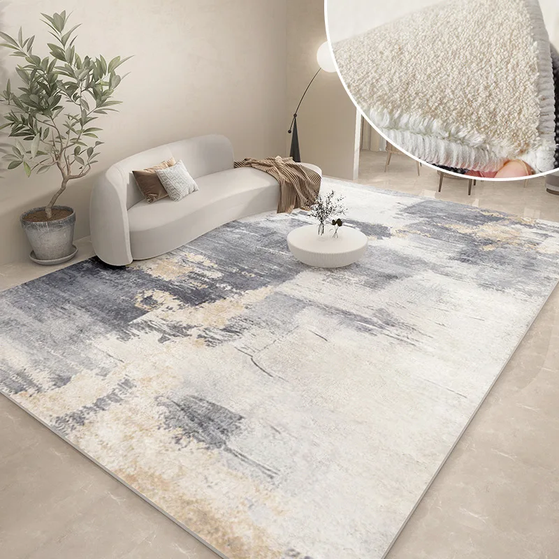 Modern Carpets for Living Room Abstract Large Area Plush Rugs Bedroom Decor Bedside Carpet Grey Thickened Floor Mat Lounge Rug