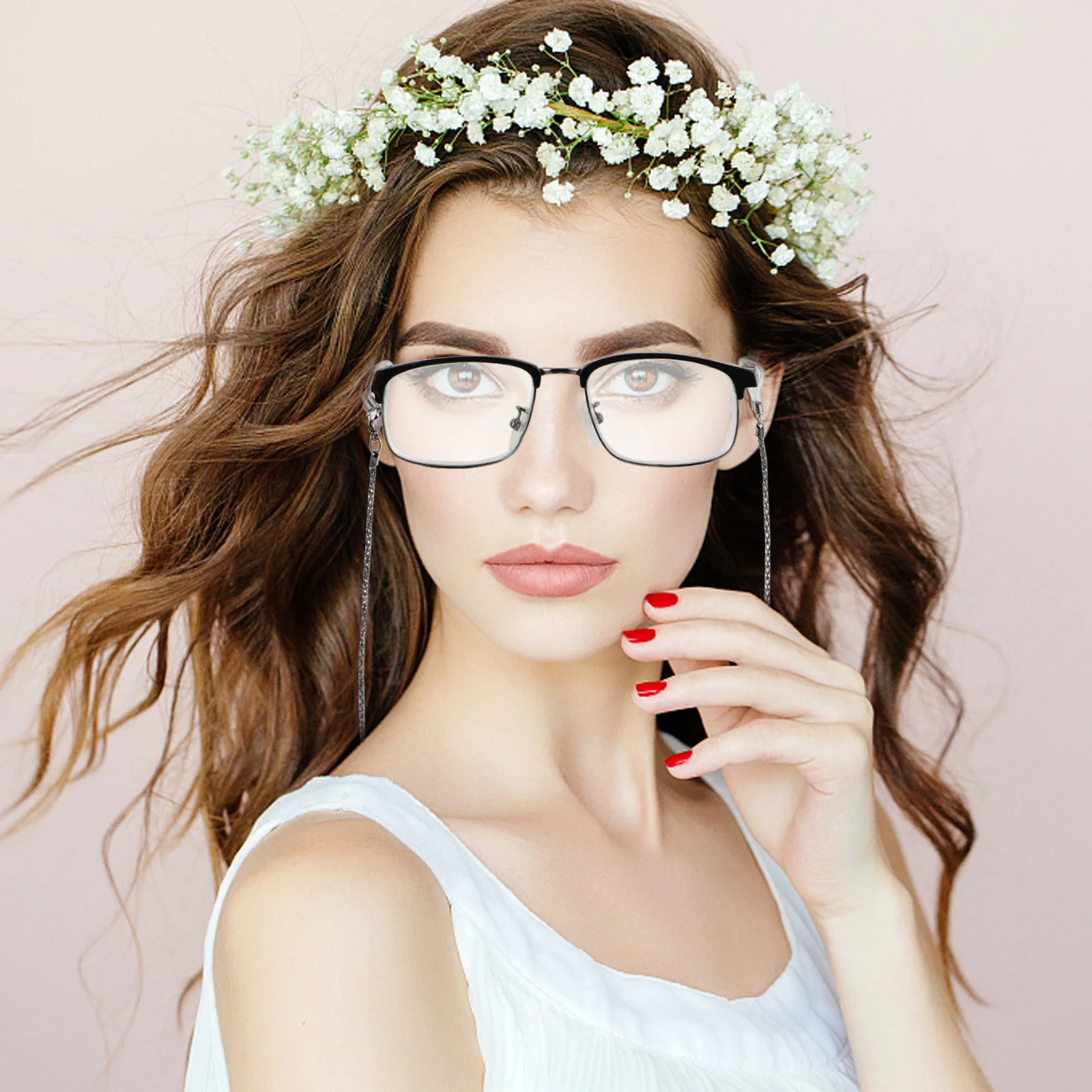 

6Pcs Metal Eyeglasses Chain Decorative Hanging Strap Anti-Slip Anti- Cord for Glasses Sunglasses Mask Use