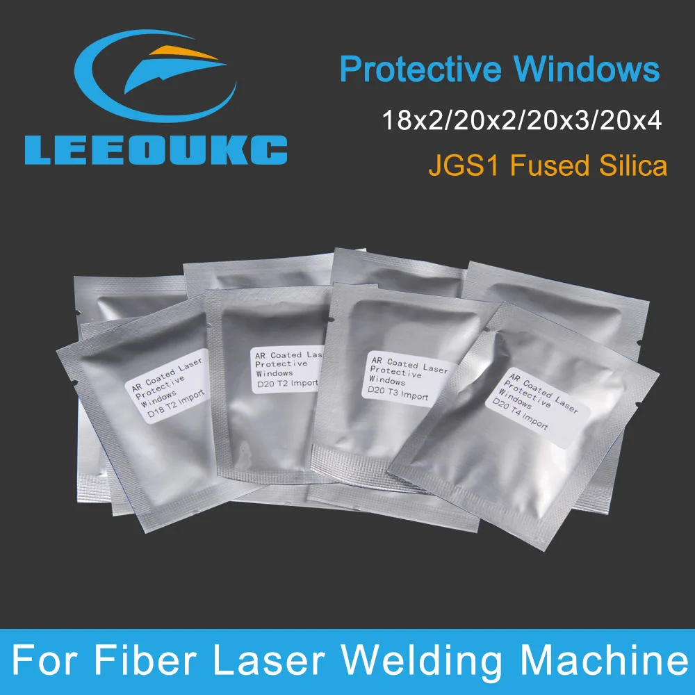 100pcs/Lot Laser Welding Machine Protective Windows 1064nm 18*2/20*2/20*3/20*4mm For CQWY Sup WSX QiLin HanWei Welding Head