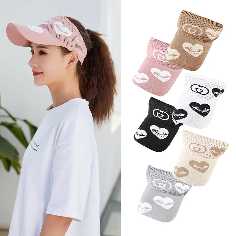 New Arrival Summer Hat Women's Sun Visor Sun Hat Anti-ultraviolet Elastic Hollow Top Hat New Casual Sport Caps Gorras