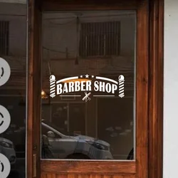 Modern Decor Barber Shop Sign Wall Sticker Vinyl Hairstylist Tool Hair Salon Window Decals Removable Murals Wallpaper