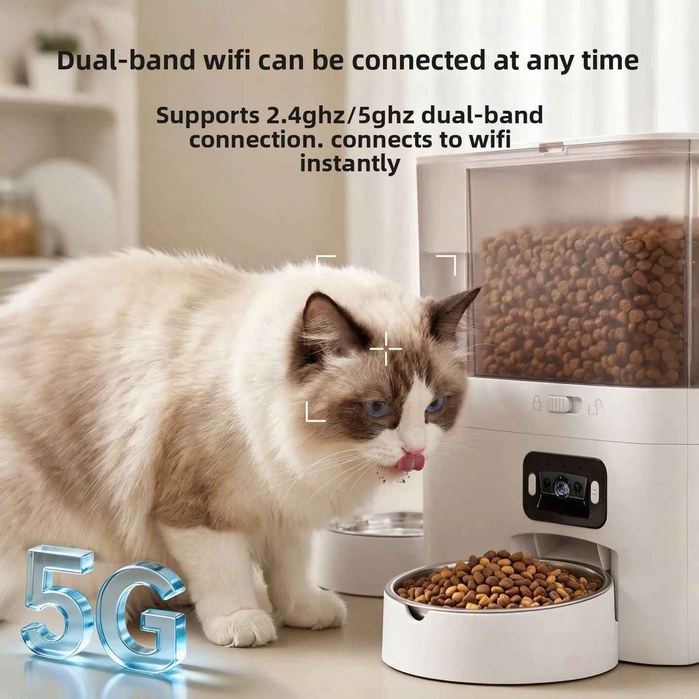 2 In 1 Smart Pet Feeder Water Fountain with HD Camera WiFi APP Remote Video Feeding Automatic Food Water Dispenser for Cat Dog