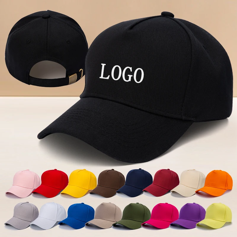 Custom Baseball Cap Print Logo Text Photo Embroidered Casual Solid Color Design Black Cap For Men Women Personalized Hat