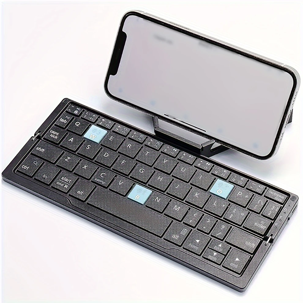 JOMAA Pocket Folding Bluetooth Mobile Phone Keyboard Wireless Keyboard Foldable Wireless Keyboard with for iPad iPhone Android