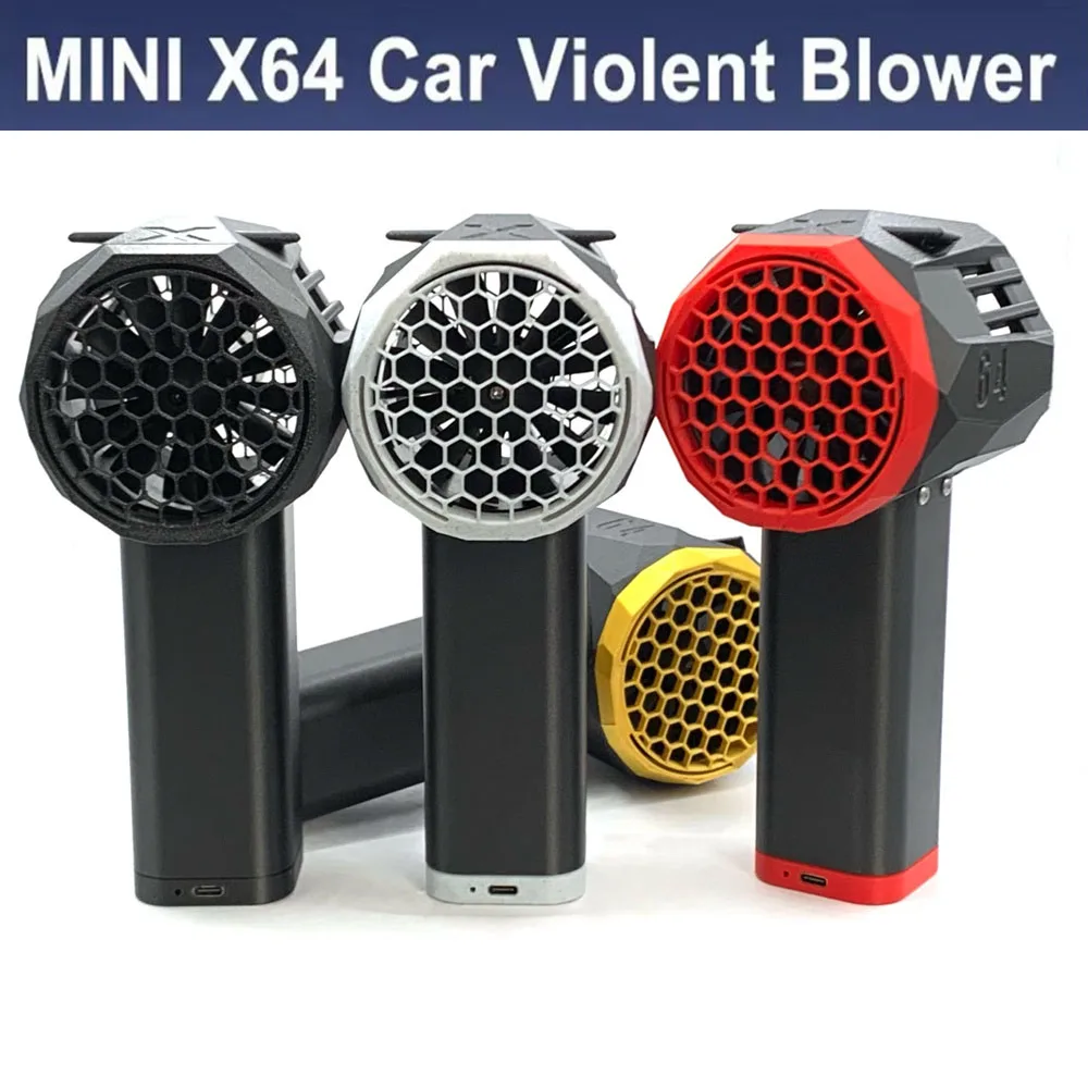 Mini X64 Violent Turbo Fan 64MM Turbo Jet Blower High Speed Duct Fan Brushless Motor 20W Super Fast Charging Wind Speed 240km/h