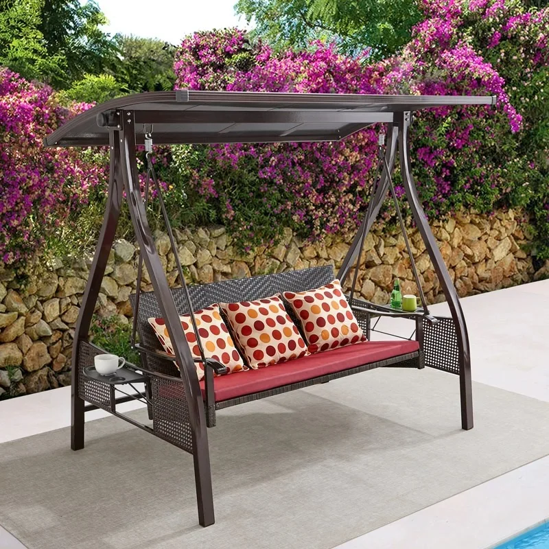 

Rocking Chair Swing Outdoor Villa Garden Hanging Chair Outdoor Garden Balcony Solar Home Three Internet Celebrities Swing