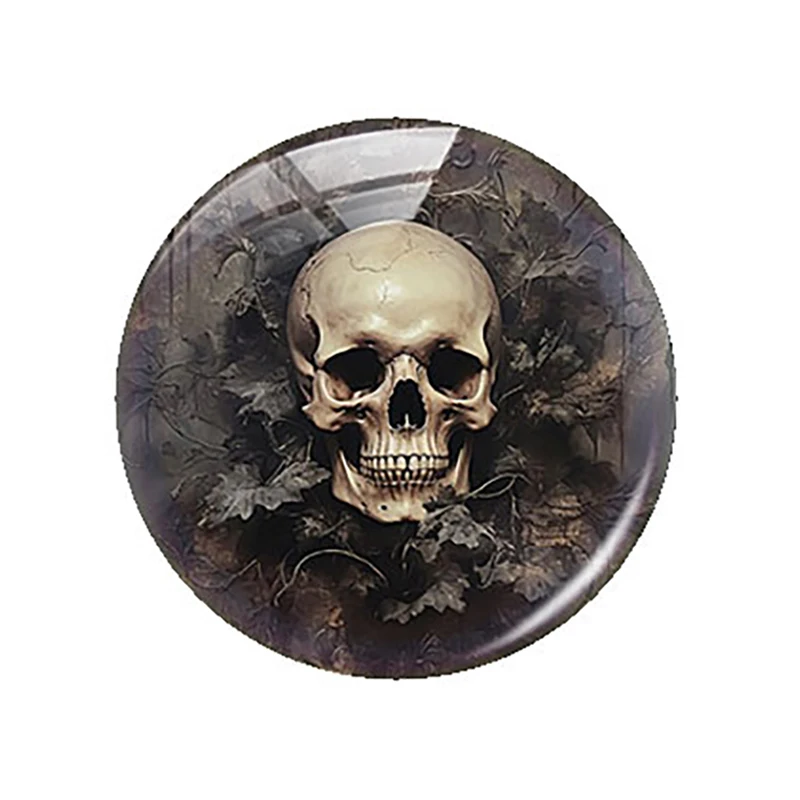 Halloween Gothic Horror Black Scarecrow Raven Skull Witch Wolf Photo Glass Cabochon Flatback Demo Cameo For Diy Jewelry Making