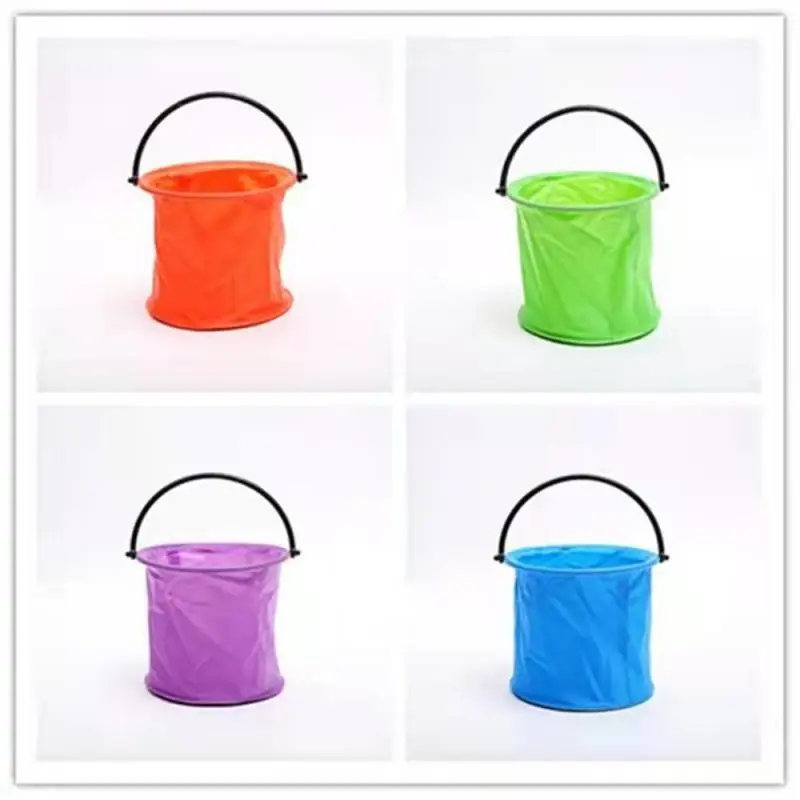 Waterproof Canvas Material Folding Design Bucket, Catching Camarão Bucket, Simple Shape Outdoor Entertainment and Sports Fishing Supplies