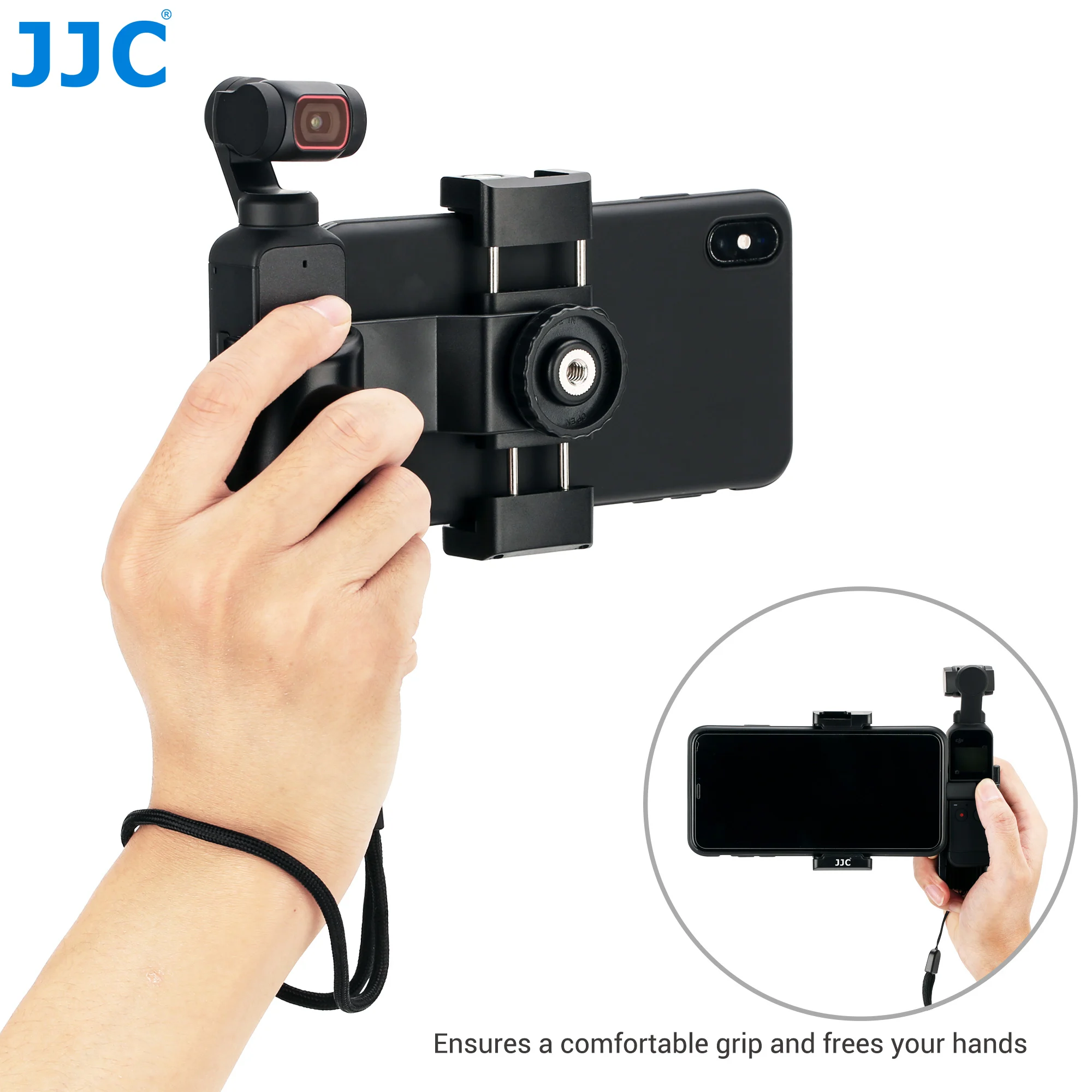 JJC OSMO جيب قوس الهاتف الذكي مقبض حامل Clip ل DJI OSMO جيب 2/oomo جيب آيفون سامسونج Oneplus Redmi هواوي