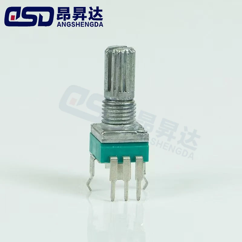 50PCS Vertical single RK097 R097 precision potentiometer with bracket, handle 15mm, no gear, 3 feet B10K 2K 5K 100K