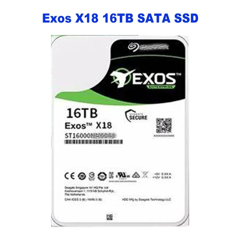 محرك أقراص صلبة لخادم سطح المكتب ، محرك أقراص صلبة ، ST16000NM000J ، SEAGATE EXOS X18 ، 16 ، ساتا ، 6 جيجابايت في الثانية ، دورة في الدقيقة ، هوب ،