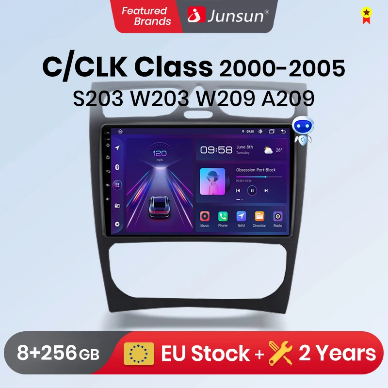 Junsun Car Radio Multimedia Carplay Android Auto For Mercedes Benz C Class CLK Class S203 W203 W209 A209 2000-2005 No 2din DVD