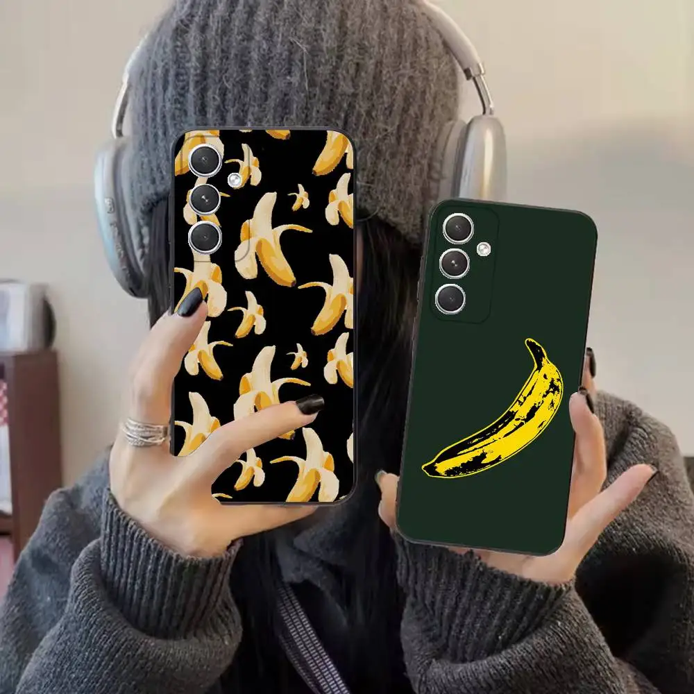 

Banana Phone Case For Samsung S25,24,21,22,23,20,S30,Ultra,Plus,Fe,Lite,Note,5G Black Soft