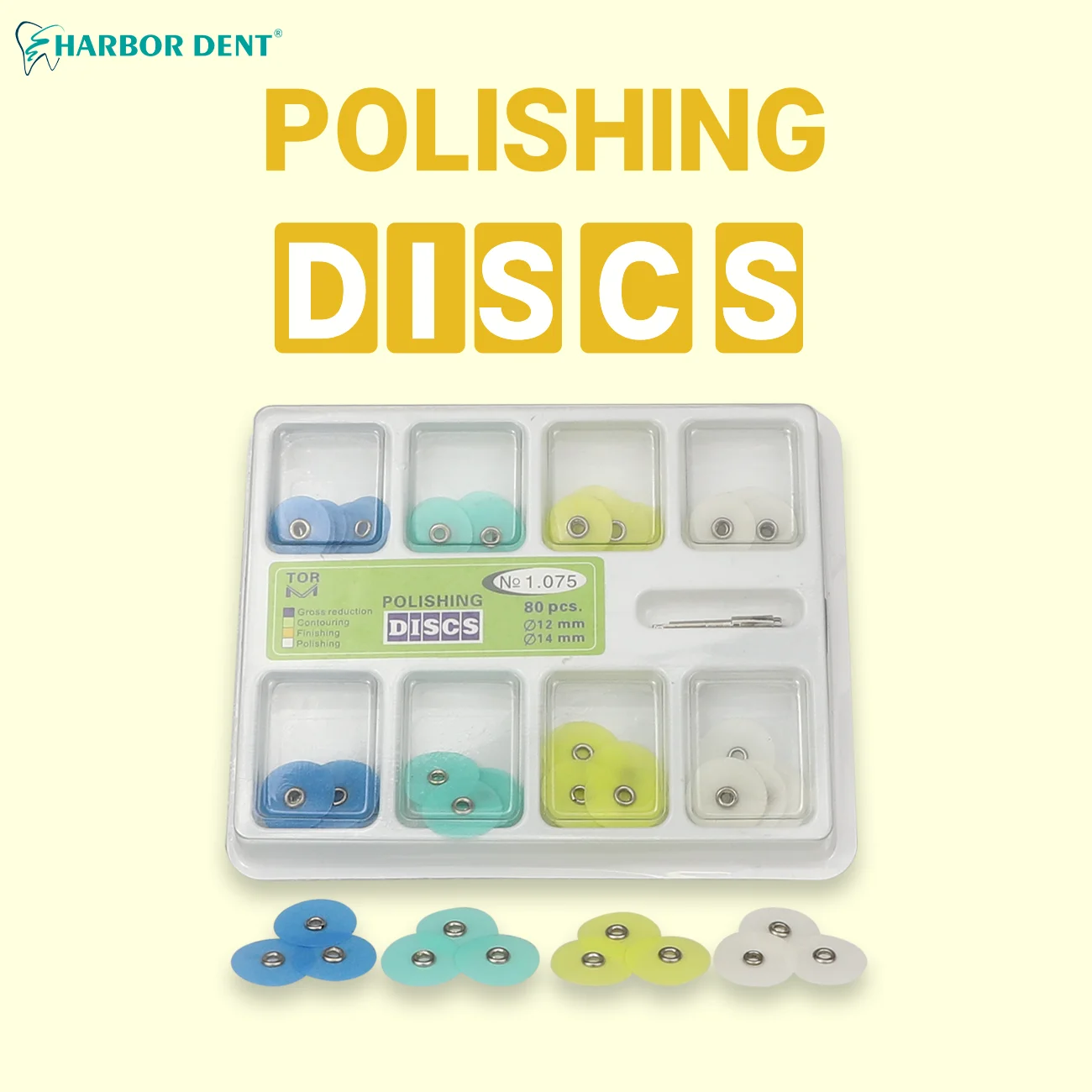 Dental Polishing Discs Rough Contoured Spindle Strip Set 80 Discs+1 Spindle Tooth Whitening Dental Materials