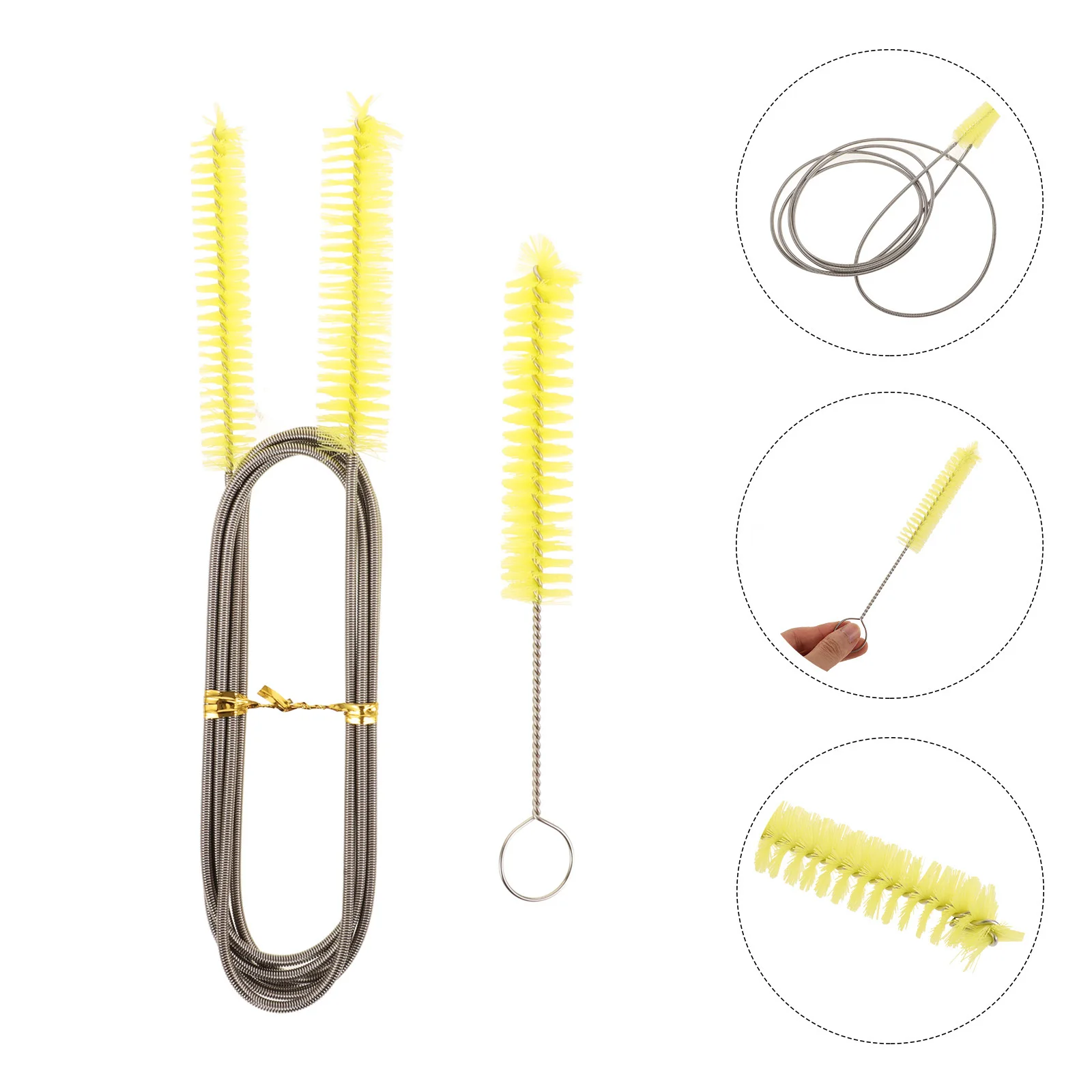 

2 Pcs Cleaning Brush Set Convenient Hose Bathroom Double Head Air Outlet Scrub Brushes for Yellow Small Expanding
